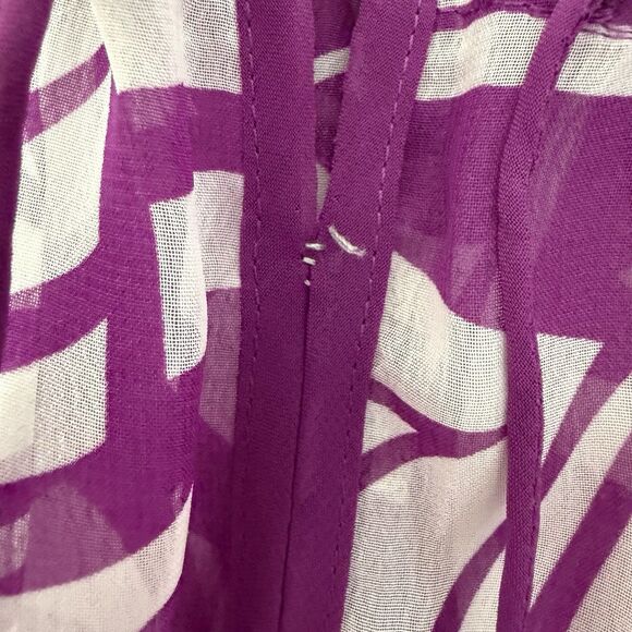 Nicole by Nicole Miller Women’s Sheer Printed Swim Coverup Top Size Large - Picture 8 of 9